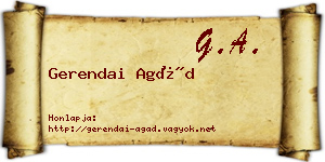 Gerendai Agád névjegykártya